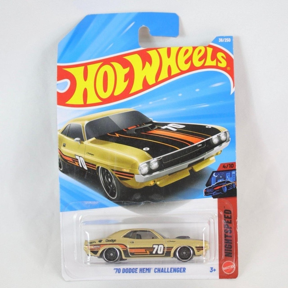 Hot Wheels Gold '70 Dodge Hemi Challenger Toy Car - NEW